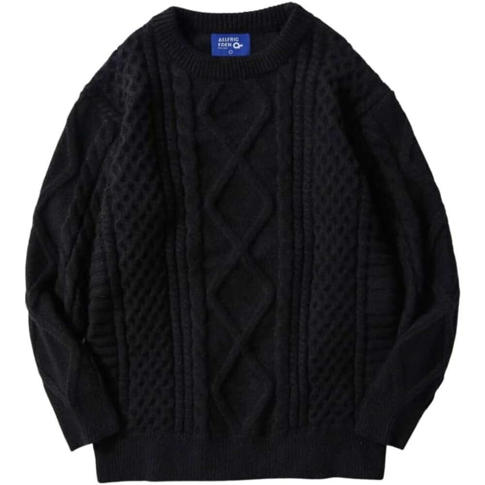 Women Sweater Organic Cotton Oversized Cable Knit Pullover Casual